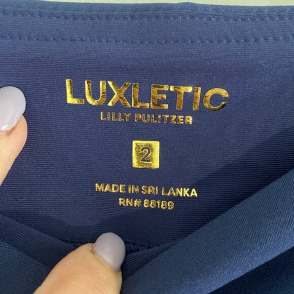 Lilly Pulitzer Luxletic UPF 50+ Luxletic 17" Monica Skort Navy Blue Size 2 - Picture 6 of 10